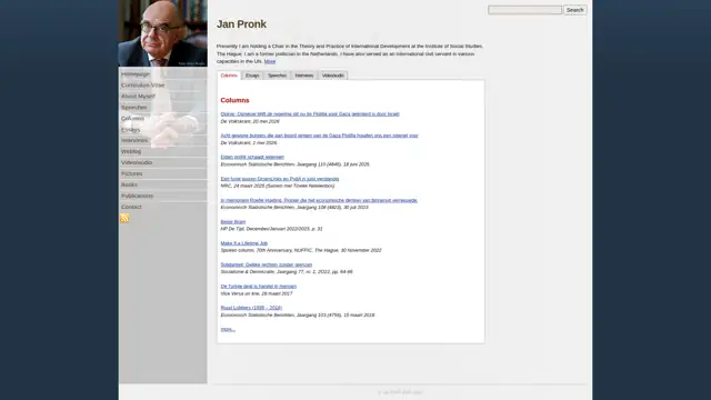 Screenshot van janpronk.nl
